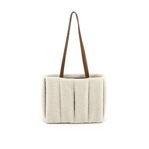 NEW THEMOIRÈ women's kore eco fur bag in milk/brown